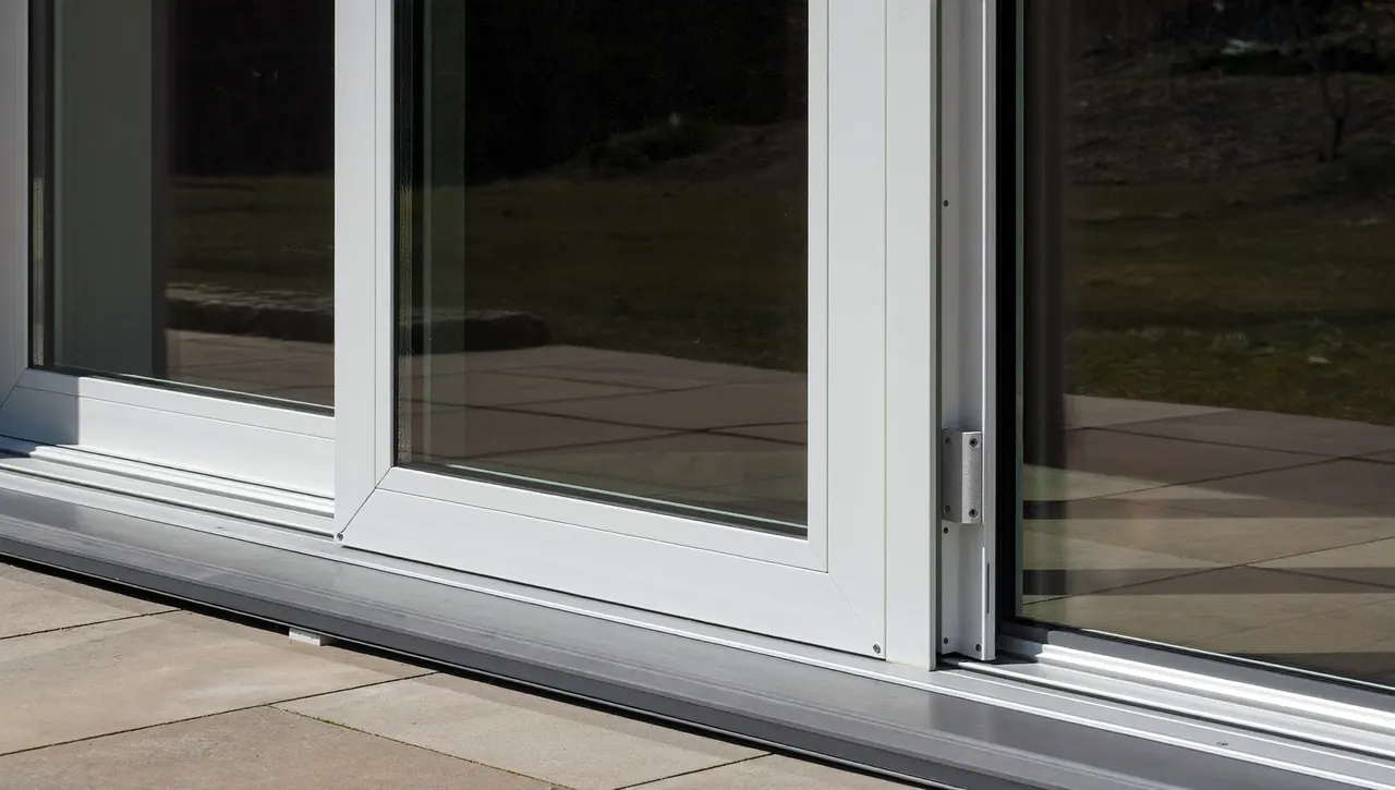 New patio doors fitted at the rear of a home opening to a garden